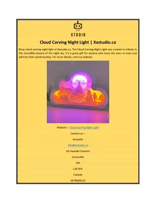 Cloud Carving Night Light | Xxstudio.ca