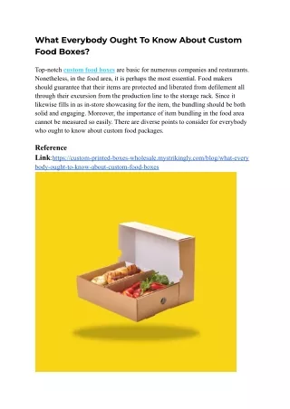 what everybody ought to know about custom food