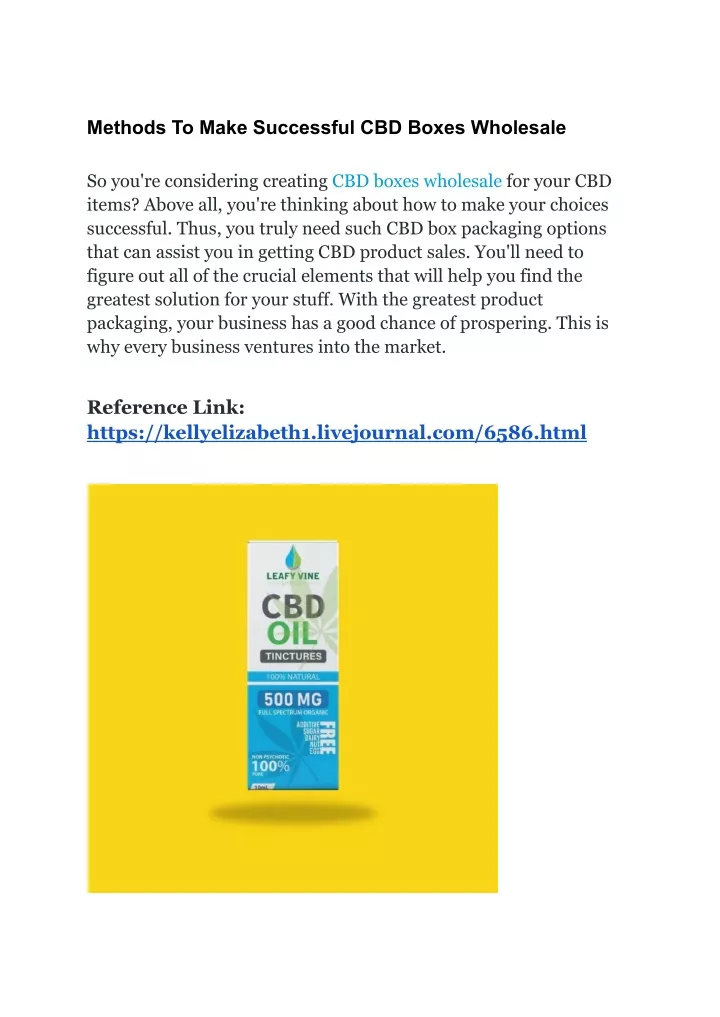 methods to make successful cbd boxes wholesale