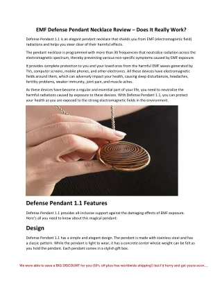 EMF Defense Pendant Necklace Review – Does It Really Work?
