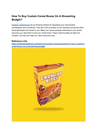how to buy custom cereal boxes on a shoestring