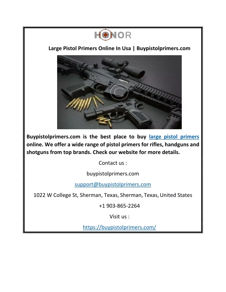 large pistol primers online