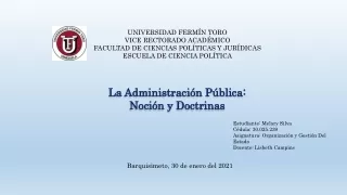 La Administración Pública: noción y doctrinas.
