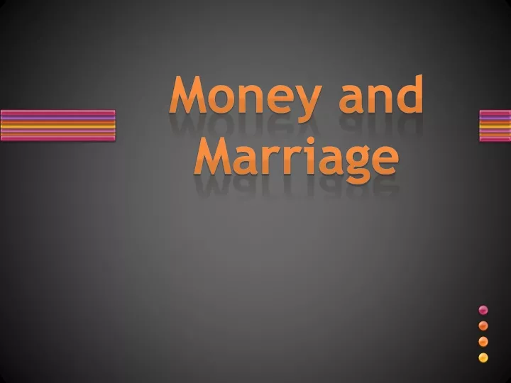 money and marriage