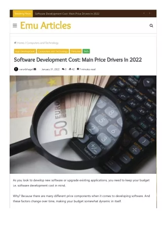 Software Development Cost: Main Price Drivers In 2022