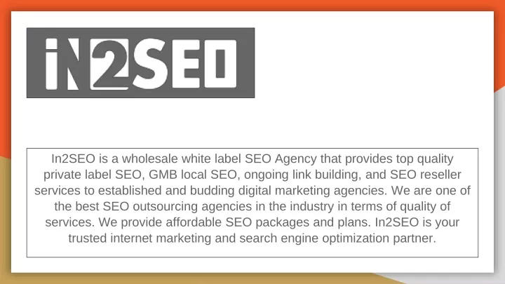 in2seo is a wholesale white label seo agency that