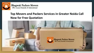 Top Movers and Packers Services in Greater Noida Call Now for Free Quotation