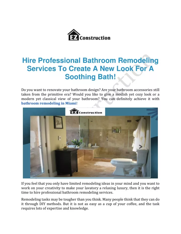 hire professional bathroom remodeling services