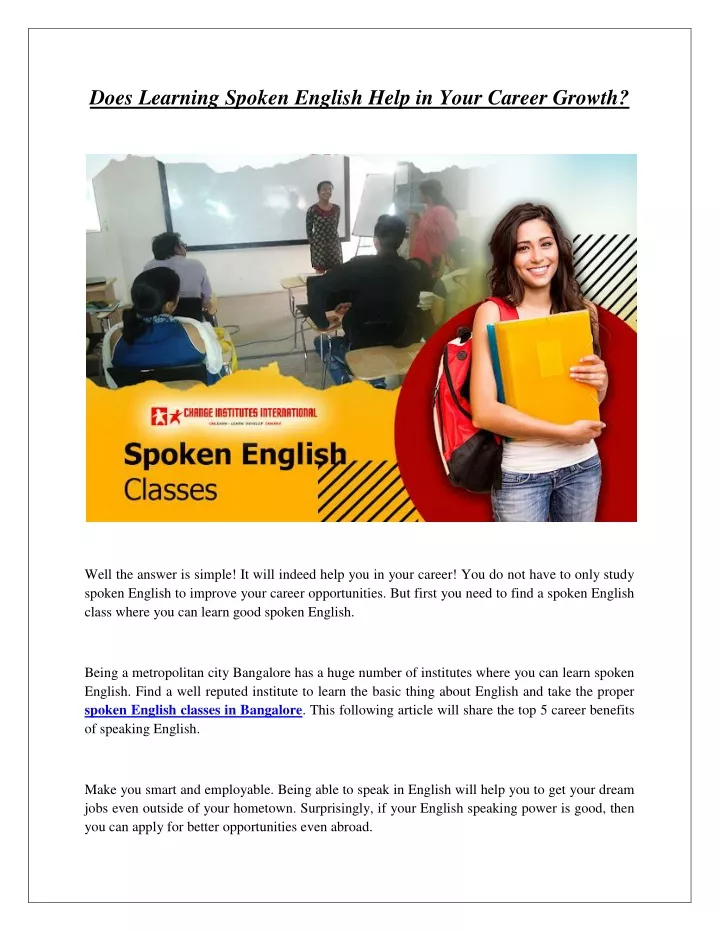 does learning spoken english help in your career