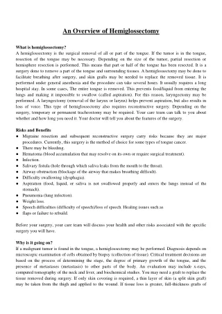 An Overview of Hemiglossectomy - Meddco