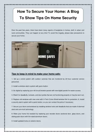 How To Secure Your Home A Blog To Show Tips On Home Security