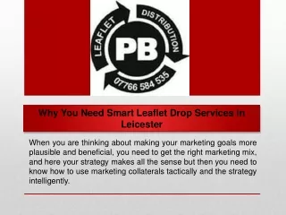 why you need smart leaflet drop services