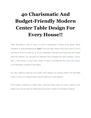 40 charismatic and budget friendly modern center