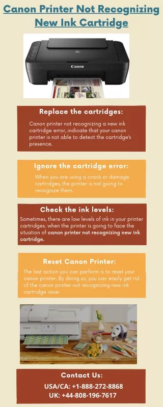 Steps To Fix Canon Printer Ink Cartridges Cannot Be Recognized Issue