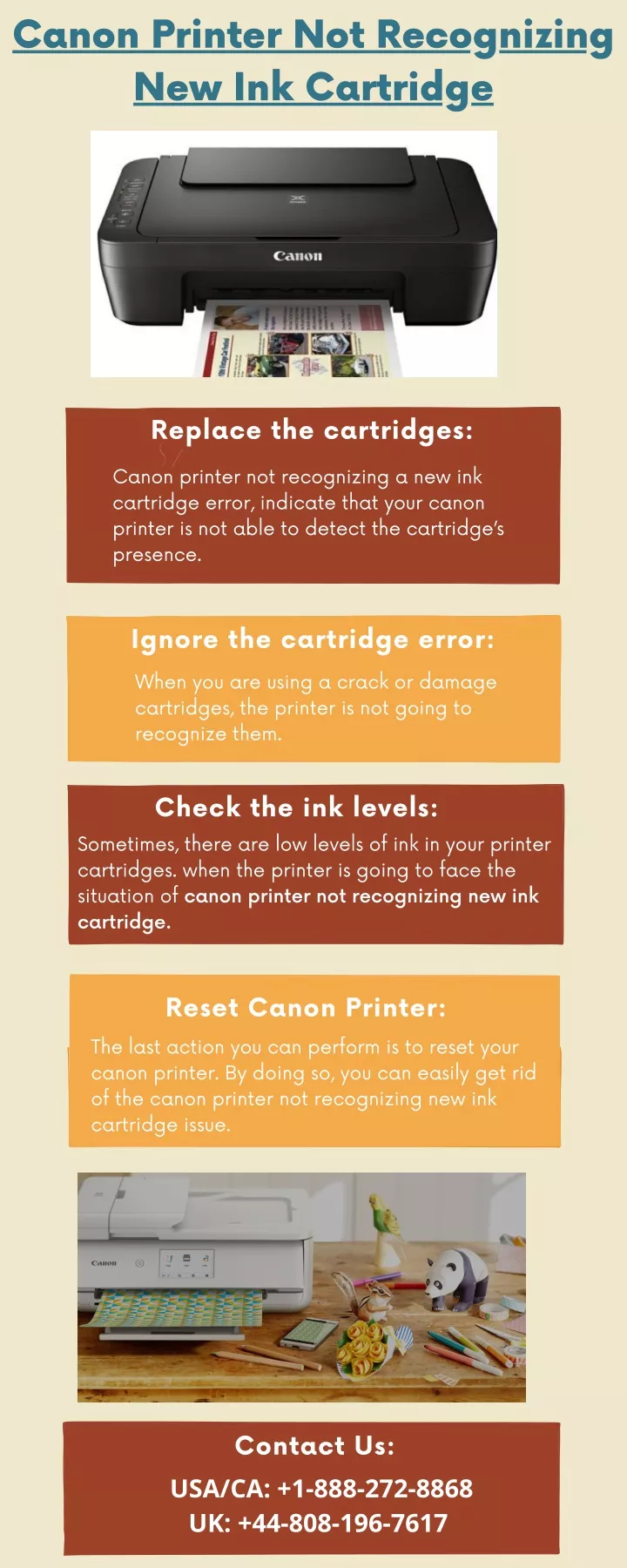 canon printer not recognizing new ink cartridge