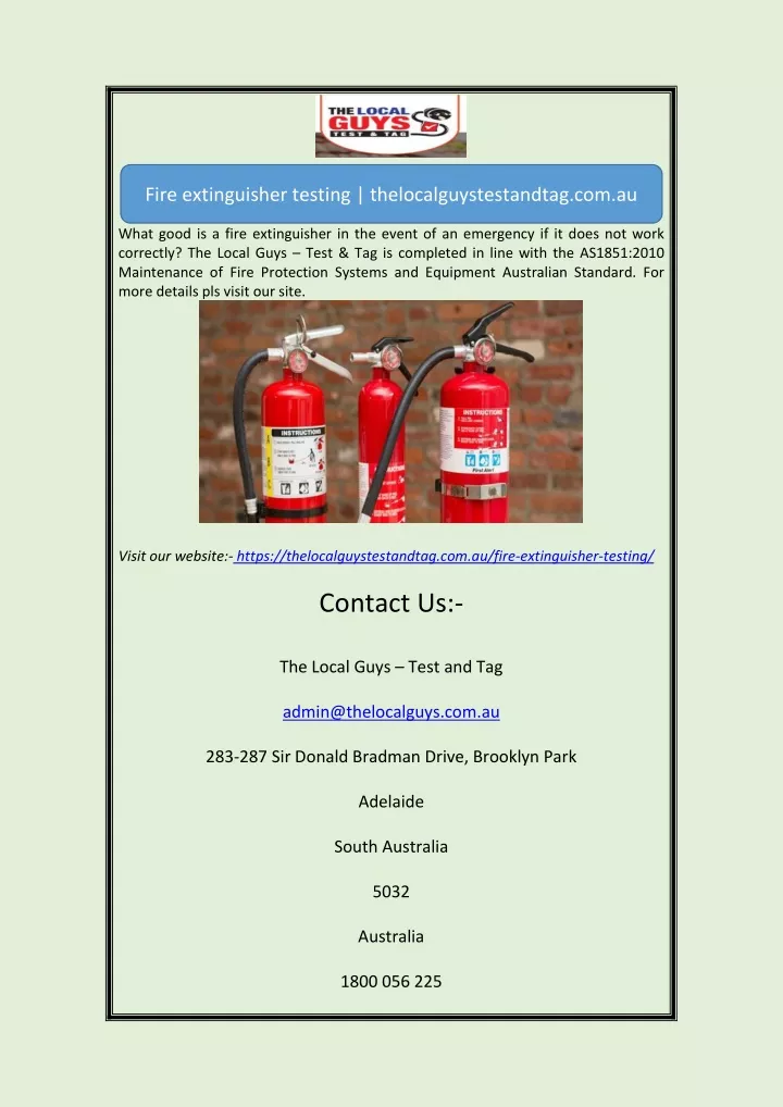 fire extinguisher testing thelocalguystestandtag
