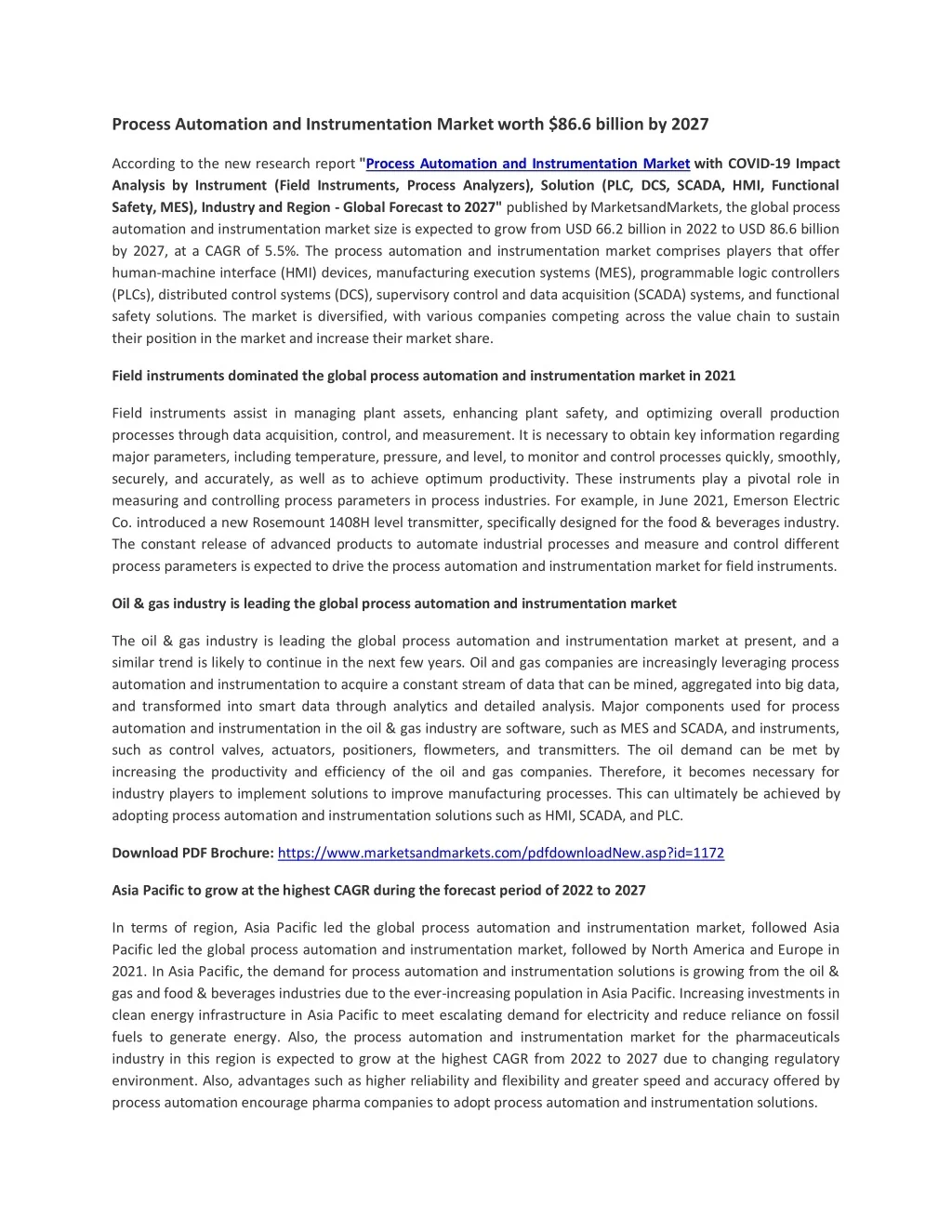 PPT - Process Automation and Instrumentation Market PowerPoint ...
