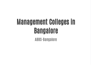 management colleges in bangalore