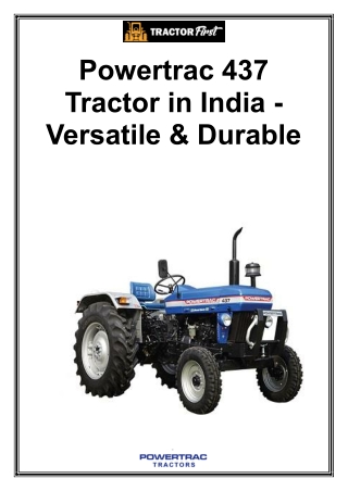 Powertrac 437 Tractor in India - Versatile & Durable