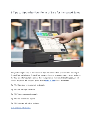 5 tips to optimize your point of sale