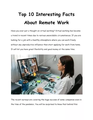 10 Interesting Facts About Remote Work