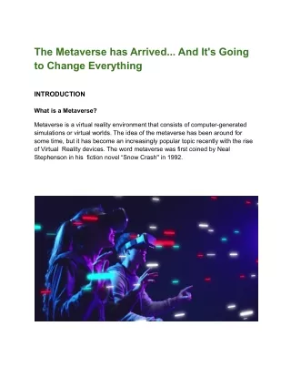 What is a Metaverse