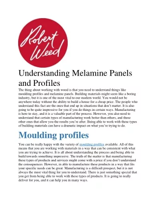 understanding melamine panels and profiles