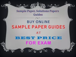 Buy Online Sample Paper Guides at Best Price for Exam
