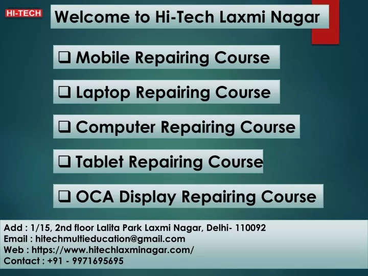 welcome to hi tech laxmi nagar