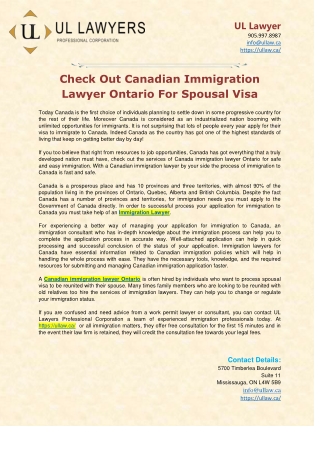 Canadian Immigration Lawyer Ontario