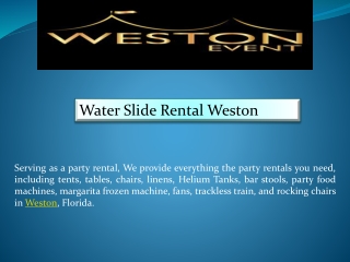 Water Slide Rental Weston