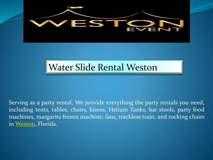 water slide rental weston