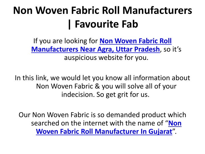 non woven fabric roll manufacturers favourite fab