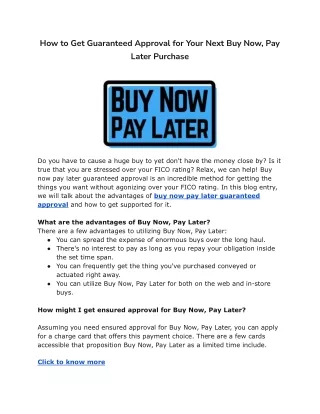 how to get guaranteed approval for your next