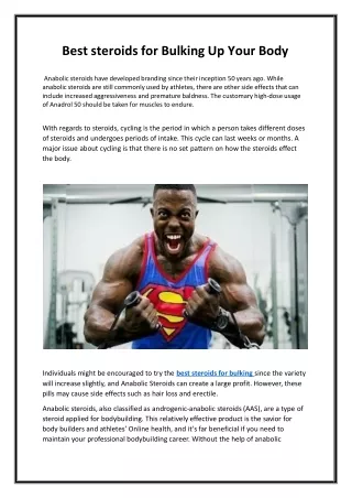 Best steroids for Bulking Up Your Body