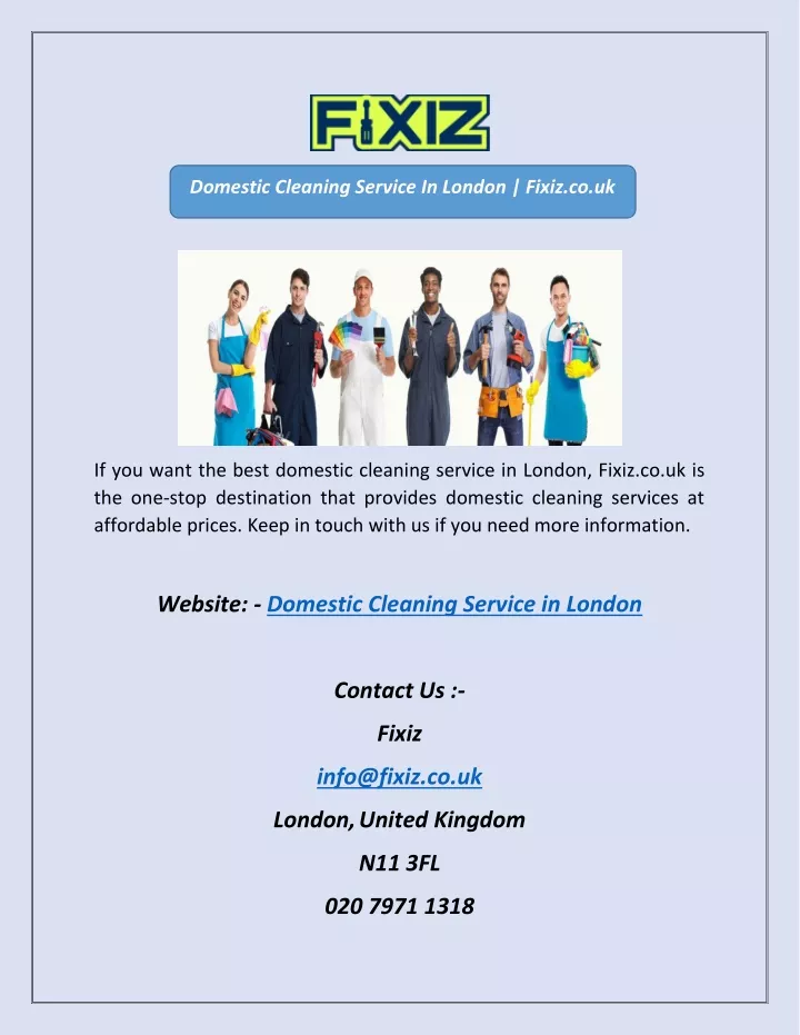 domestic cleaning service in london fixiz co uk