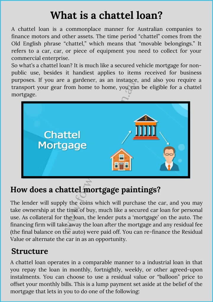 what is a chattel loan