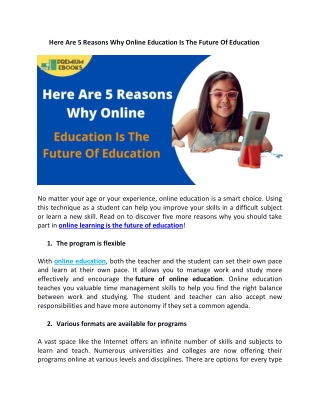 Here Are 5 Reasons Why Online Education Is The Future Of Education