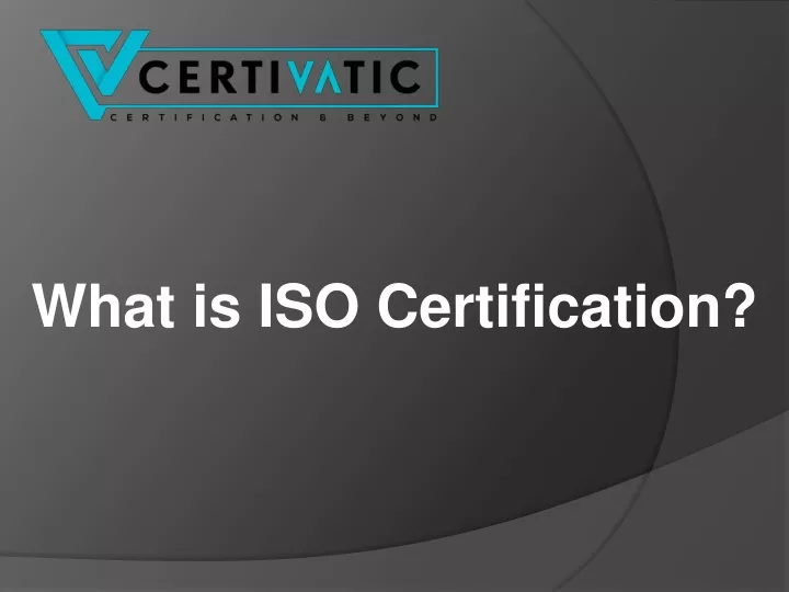 what is iso certification