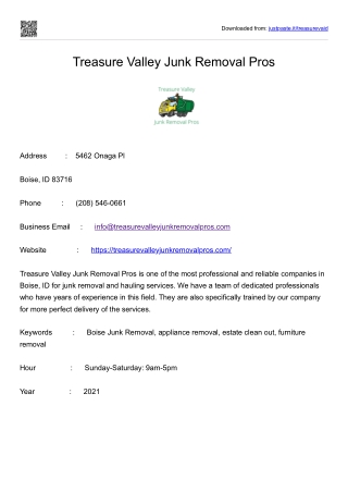 Treasure Valley Junk Removal Pros