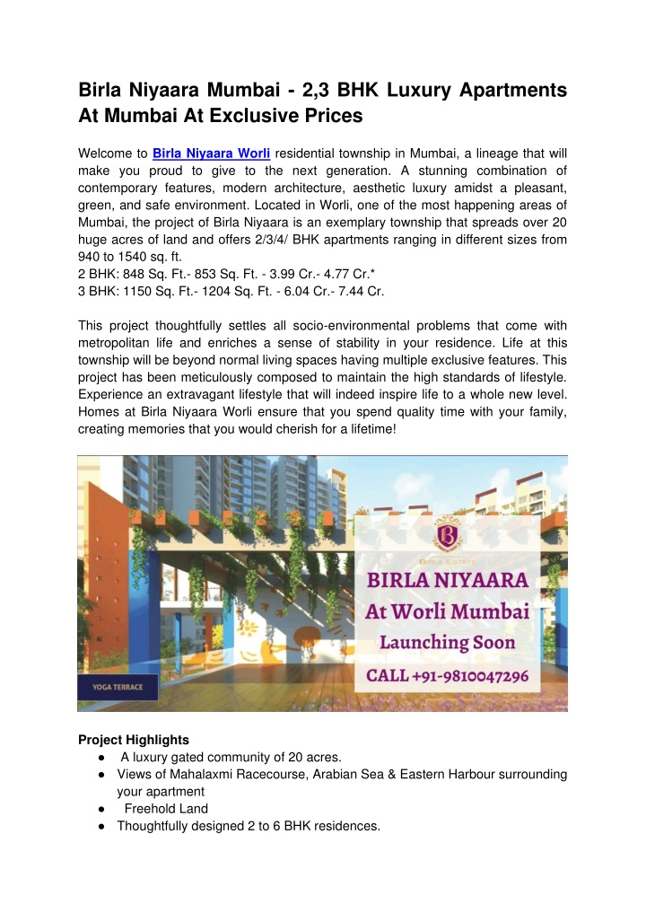 birla niyaara mumbai 2 3 bhk luxury apartments