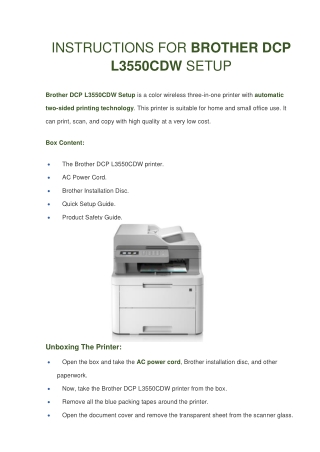 Fix Brother DCP L3550CDW  Setup and Installation Guide - Airprint.us