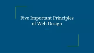five important principles of web design