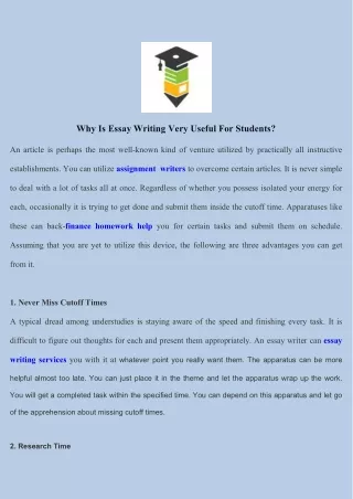 why is essay writing very useful for students