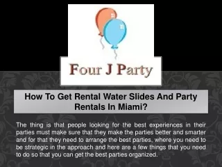 How To Get Rental Water Slides And Party Rentals In Miami