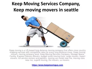 Keep Moving Services Company, Keep moving movers in seattle
