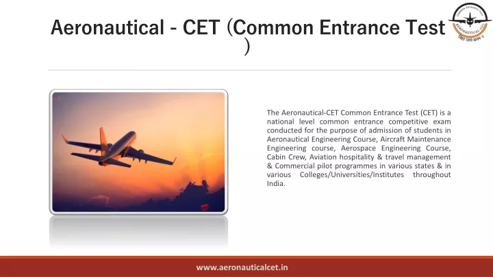 aeronautical cet common entrance test