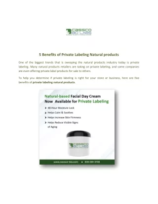 5 Benefits of Private Labeling Natural Products