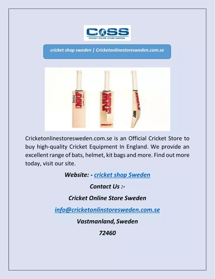 cricket shop sweden cricketonlinestoresweden
