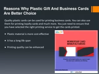 Plastic Gift And Business Cards Are Better Choice